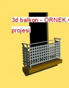 D Balkon Dwg Projesi Autocad Projeler