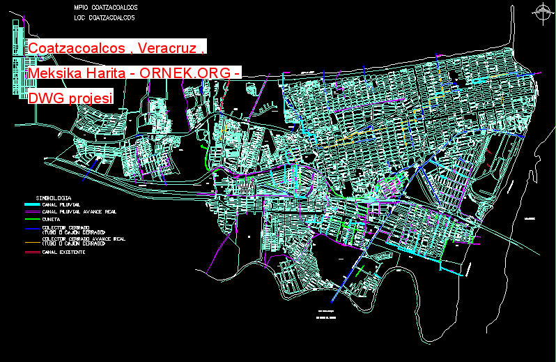 Coatzacoalcos Veracruz Meksika Harita Dwg Projesi Autocad Projeler