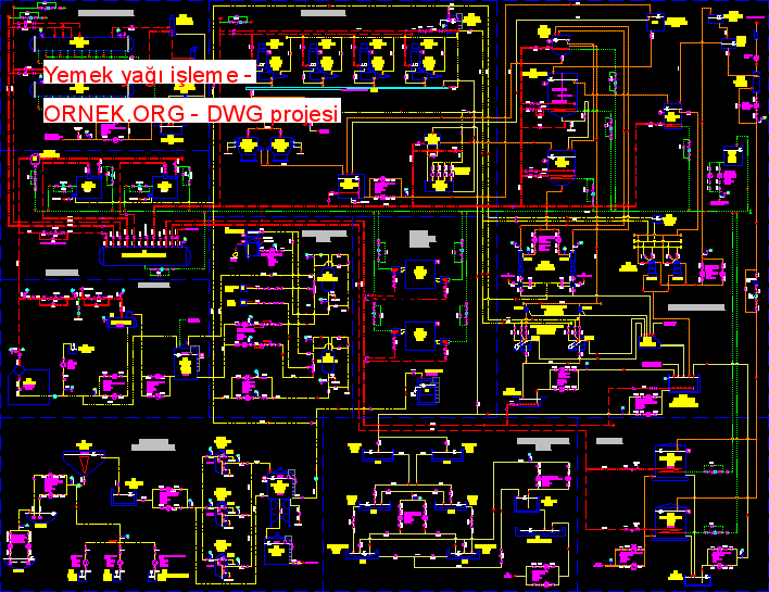 Yemek yağı işleme dwg projesi Autocad Projeler