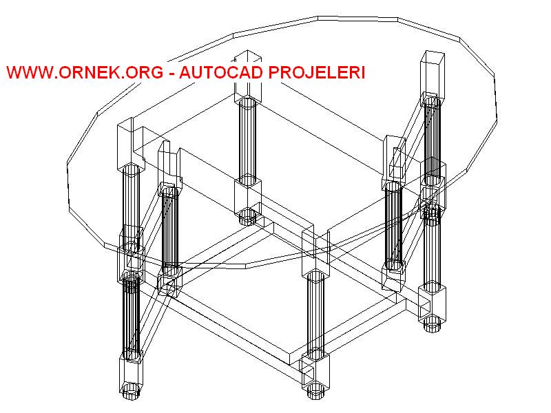 3 Boyutlu Oval Masa Dwg Projesi Autocad Projeler