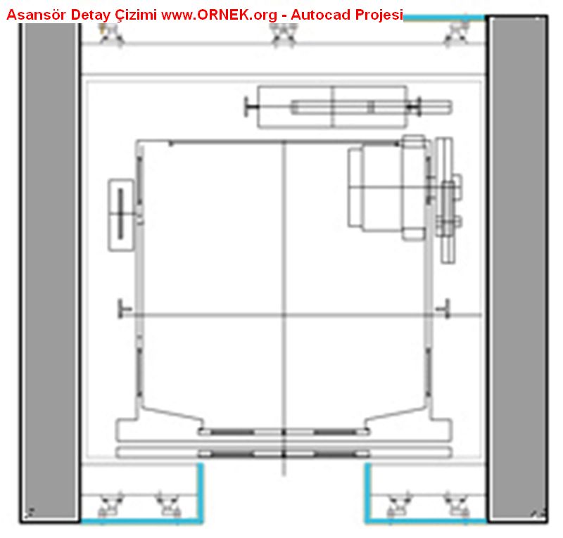 Asansör Detay Çizimi dwg projesi Autocad Projeler