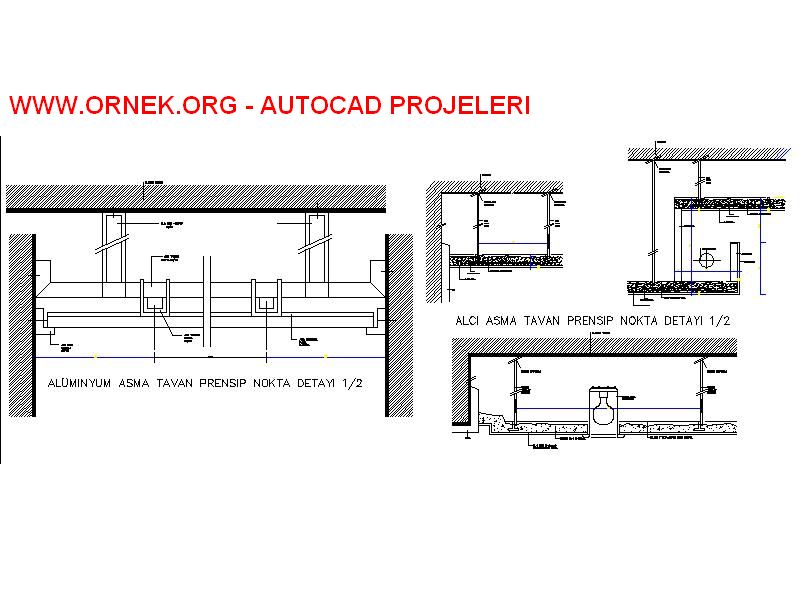 Asma Tavan Tavan Fayans Veya Tavan Dwg Projesi Autocad Projeler Hot