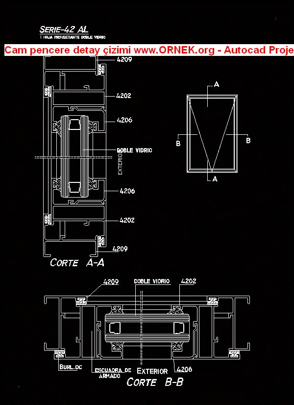 Cam Pencere Detay Izimi Dwg Projesi Autocad Projeler Hot Sex Picture