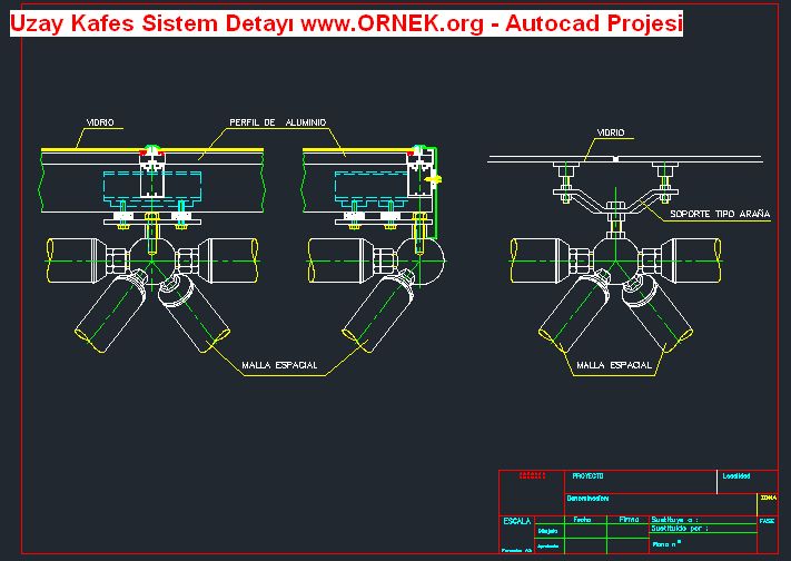 Uzay Kafes Sistem Detay Dwg Projesi Autocad Projeler