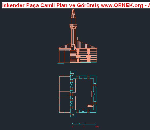 Iskender Pa A Camii Plan Ve G R N Dwg Projesi Autocad Projeler