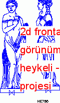 2d frontal ve lateral görünümlerde kadın heykeli 827.99 KB
