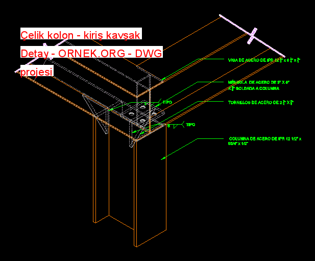 detail of junction of beam