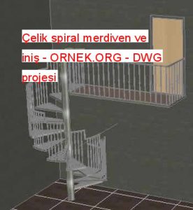 Çelik spiral merdiven ve iniş dwg projesi - Autocad Projeler