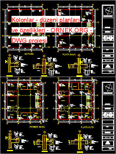 plan of columns