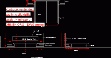Kontrplak ve deriden yapılmış çift kişilik yatak