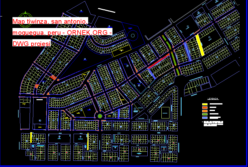 Map tiwinza, san antonio, moquegua, peru dwg projesi - Autocad Projeler