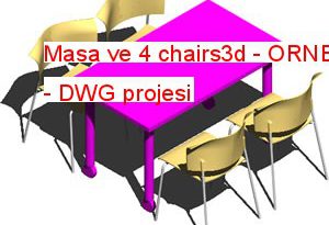 Masa ve 4 chairs3d 555.51 KB