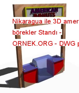 Nikaragua ile 3D amerikan börekler Standı 784.68 KB