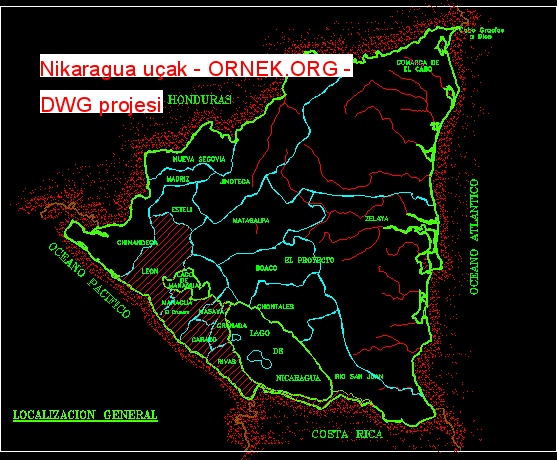 Mapa Nikag Nikaragua uçak dwg projesi - Autocad Projeler