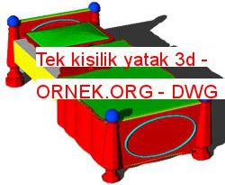 Tek kişilik yatak 3d 352.38 KB