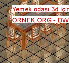 Yemek odası 3d için masa 1.09 MB