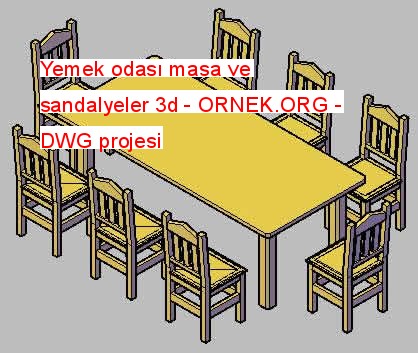 Yemek odası masa ve sandalyeler 3d 312.43 KB