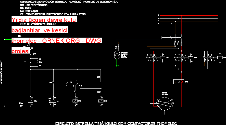 circuit with star delta contactors thomelec