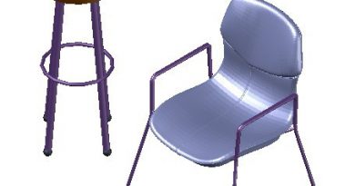 Yüksek tabure ve sandalye 3d 1.72 MB