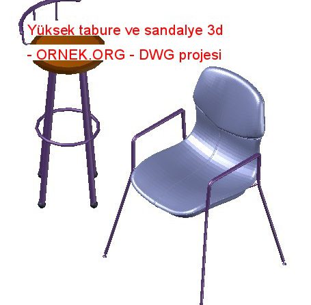 Yüksek tabure ve sandalye 3d 1.72 MB