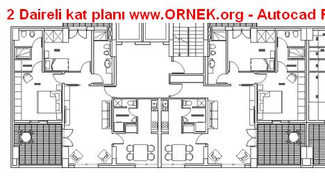 Her katta iki daire olacak şekilde çeşitli tiplerde diare planları 2 Daireli kat planı
