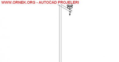 3D Cadde ve Sokak Aydınlatma Elemanı çizimi. 3 Boyutlu Cadde ve Sokak Aydınlatma Elemanı