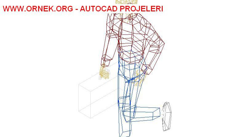 3D Çantalı İnsan Modeli 3 Boyutlu Çantalı İnsan