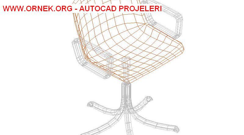3D Hidrolik Sandalye Çizimi 3 Boyutlu Hidrolik Sandalye