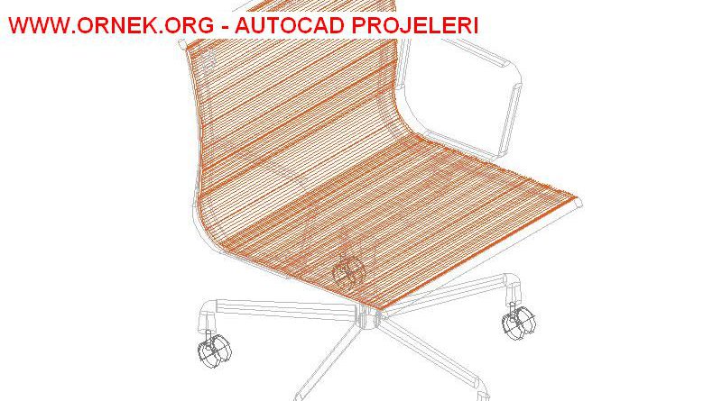 3D Hidrolik Sandalye Çizimi 3 Boyutlu Hidrolik Sandalye