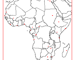 Afrika haritası - countres kıyı şeridi anahatları Afrika haritası