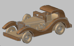 Bir arabanın ahşap modeli ( oyuncak veya dekorasyon ) Auticko