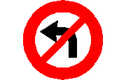 Hiçbir sol dönüş - trafik işareti B24b B24b