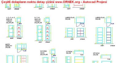 Çeşitli dolapların nokta detay çizimi Çeşitli dolapların nokta detay çizimi