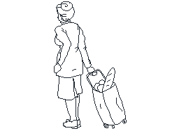 Tekerlek alışveriş çantası ile yaşlı bayan DamaTaska