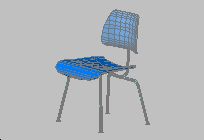 Yemek sandalye - Metal ayaklar - HMI Eames HMI Eames Yemek Koltuğu Metal Ayaklı 3D