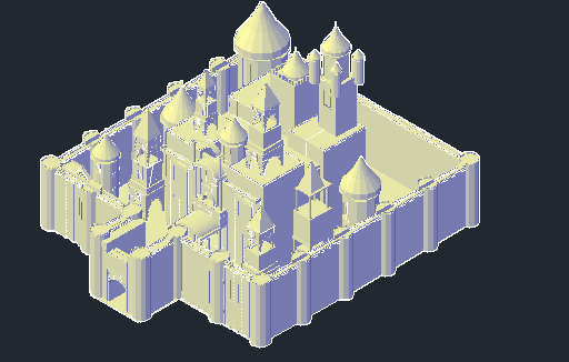 Castle - 3D örgü modeli Hrad3D