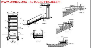 İdari Giriş Merdiveni Sistem Detayı Çizimi İdari Giriş Merdiveni Sistem Detayı