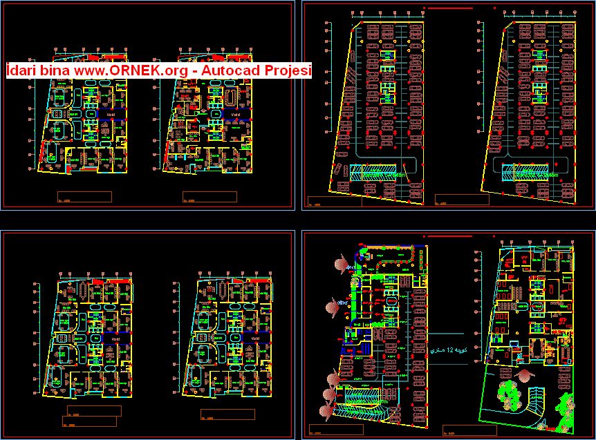 İdari Bina Dwg Projesi - Autocad Projeler