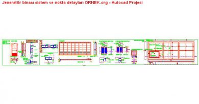 Jeneratör binası sistem ve nokta detayları Jeneratör binası sistem ve nokta detayları