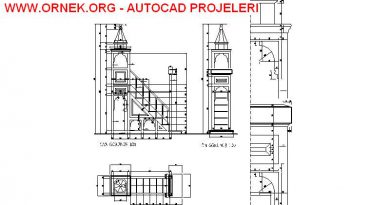 Detaylı bir şekilde hazırlanmış camii minber detay projesi Minber detayı
