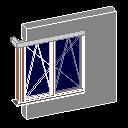 Köşe penceresi başka bir pencere rulo / panjur bağlanabilir PENCERE - KOLON - 2 kanatlar