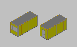 Standart bir şantiye konteyner 3D modeli Şantiye konteyner