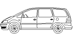 VW Sharan / Ford Galaxy - yandan görünüm planı Sharan - bocni