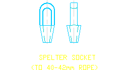 Spelter soket - tel 40-42 için Spelter Soket 40 - 42mm