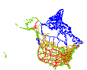 Otoyol ağı ABD Kanada USAmap