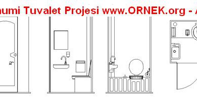 Umumi Tuvalet Projesi plan kesit görünüş Umumi Tuvalet Projesi