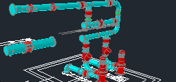 Su deposu asansör istasyonu - müşteri bilgileri kaldırılır - gerçek proje boru 3D MODEL örneği 1