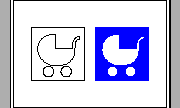Pram sembolü çocuk arabası