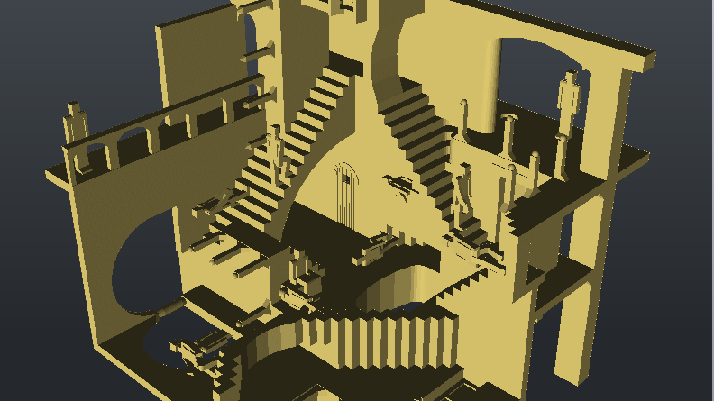 Escherin merdiven - 3D yanılsama escher merdiven