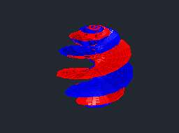 Hiperbolik helikoid - 3DPlot programı 3D parametrik yüzey helikoit
